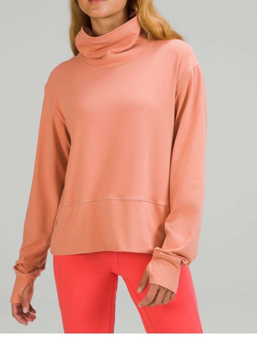lululemon sz 8 Ready to Rulu Pullover Pink Savannah funnel neck loungewear gym